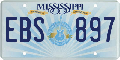 MS license plate EBS897