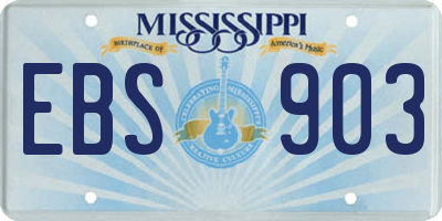MS license plate EBS903