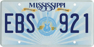 MS license plate EBS921