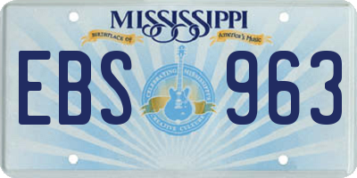MS license plate EBS963