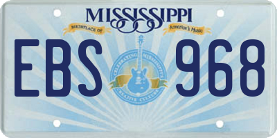 MS license plate EBS968