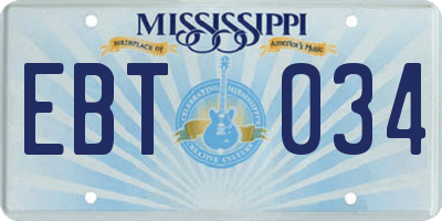 MS license plate EBT034