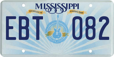MS license plate EBT082