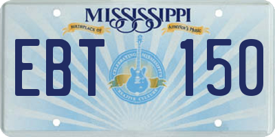 MS license plate EBT150