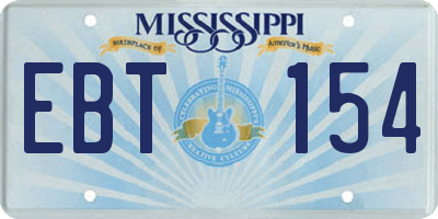 MS license plate EBT154