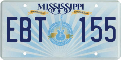 MS license plate EBT155