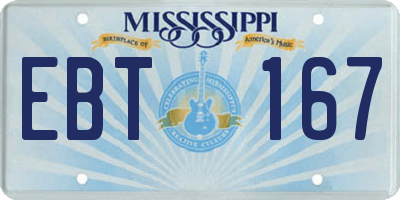 MS license plate EBT167