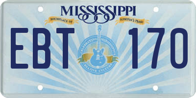 MS license plate EBT170