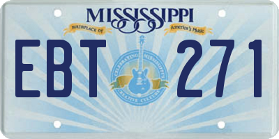 MS license plate EBT271