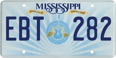 MS license plate EBT282