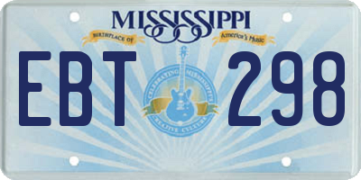 MS license plate EBT298