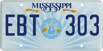 MS license plate EBT303