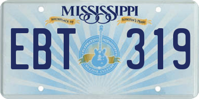 MS license plate EBT319