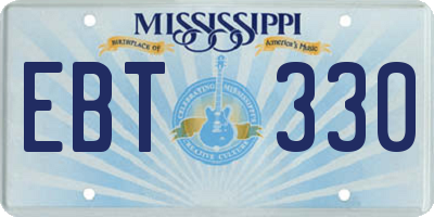 MS license plate EBT330