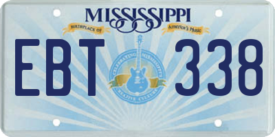 MS license plate EBT338