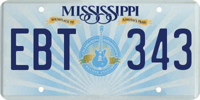 MS license plate EBT343
