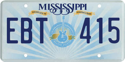 MS license plate EBT415