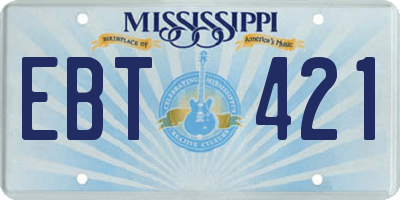 MS license plate EBT421