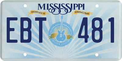 MS license plate EBT481