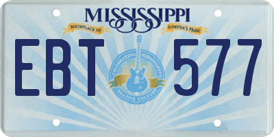 MS license plate EBT577