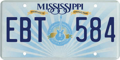 MS license plate EBT584