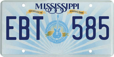 MS license plate EBT585