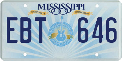 MS license plate EBT646