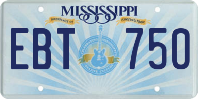 MS license plate EBT750