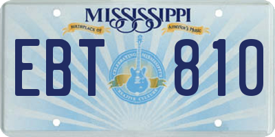MS license plate EBT810