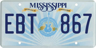 MS license plate EBT867