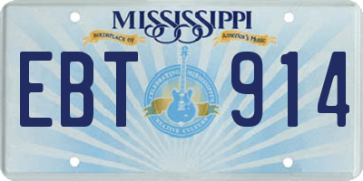 MS license plate EBT914