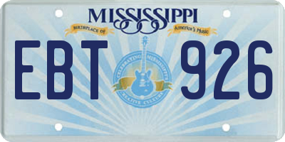 MS license plate EBT926