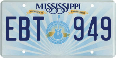 MS license plate EBT949