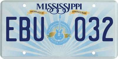 MS license plate EBU032