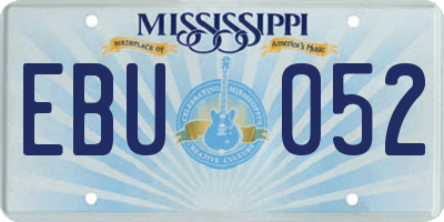 MS license plate EBU052