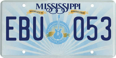 MS license plate EBU053