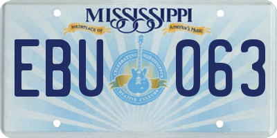 MS license plate EBU063