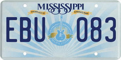 MS license plate EBU083