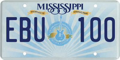 MS license plate EBU100