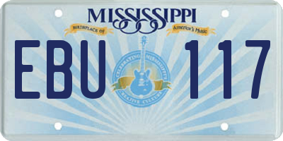 MS license plate EBU117
