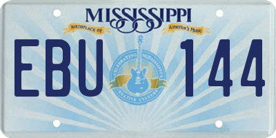 MS license plate EBU144