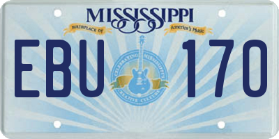 MS license plate EBU170