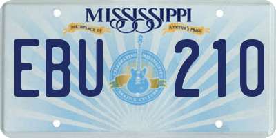 MS license plate EBU210