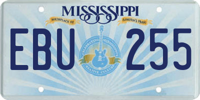 MS license plate EBU255