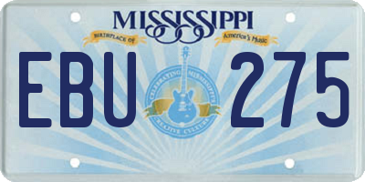 MS license plate EBU275