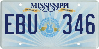 MS license plate EBU346