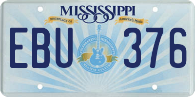 MS license plate EBU376