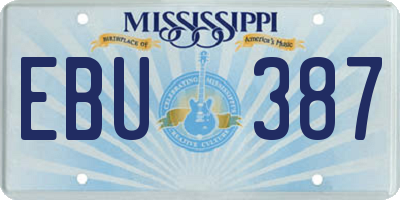 MS license plate EBU387