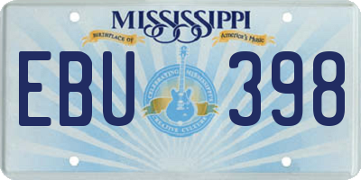 MS license plate EBU398