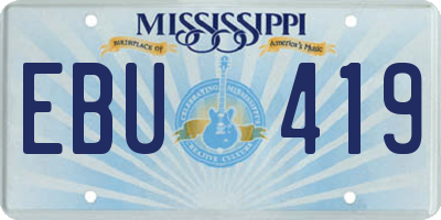 MS license plate EBU419